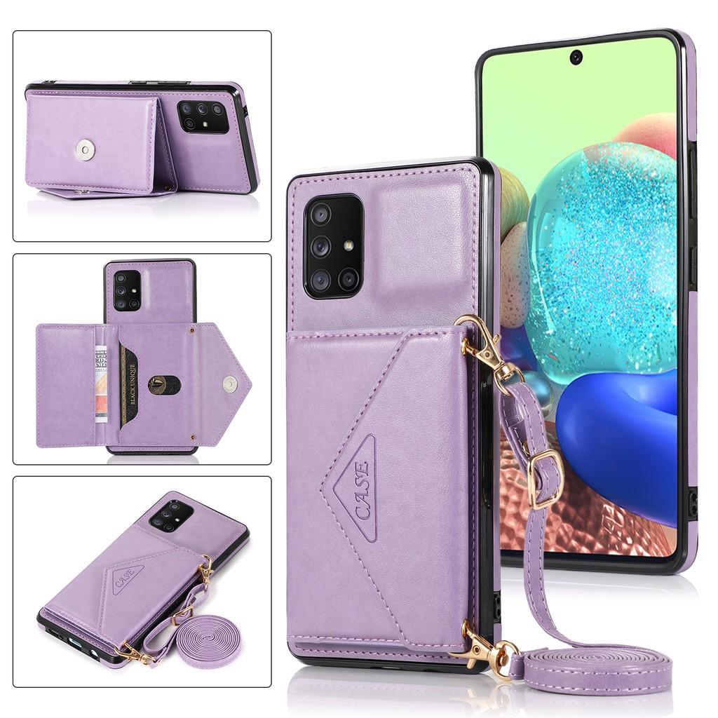 Ốp điện thoại da PU có nắp lật cho Samsung Galaxy A21S A71 A51 A41 A31 A11 M51 M31 M31S A01 Core