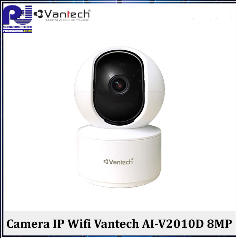 Camera Quan Sát IP Wifi Vantech AI-V2010D 8.0 Megapixel Đàm Thoại 2 Chiều, Báo Động Qua Điện Thoại-hàng chính hãng