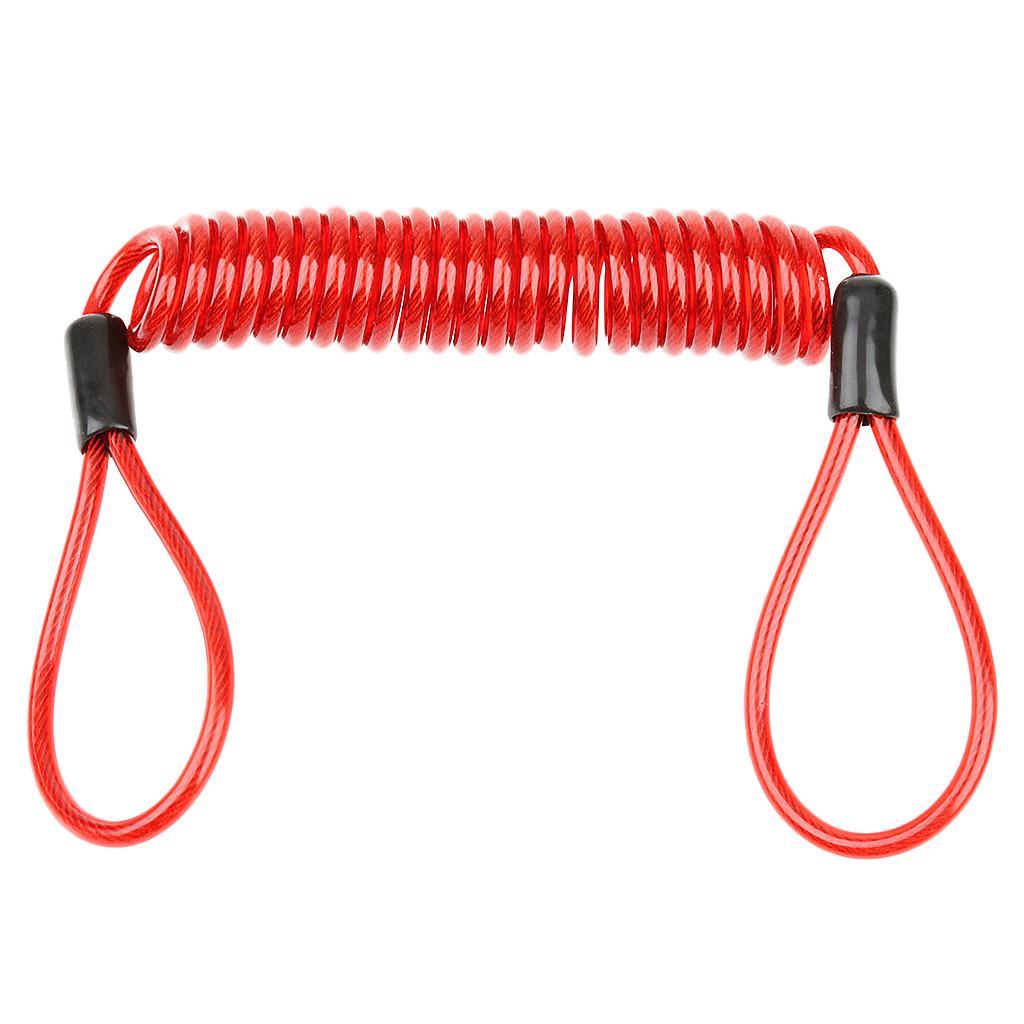 2x 150cm Orange Spring Wire Disc Lock Reminder Cable Cord