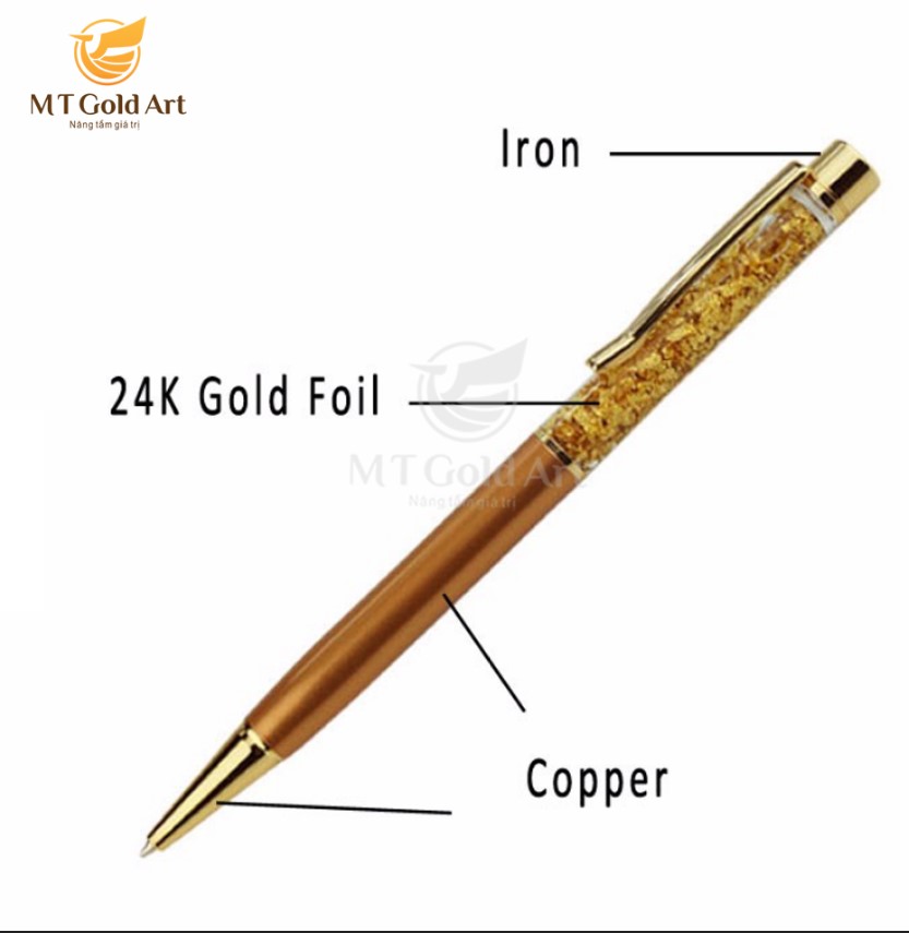 Bút ký vàng lá dạng mảnh MT Gold Art- Hàng chính hãng, trang trí nhà cửa, phòng làm việc, quà tặng sếp, đối tác, khách hàng, tân gia, khai trương