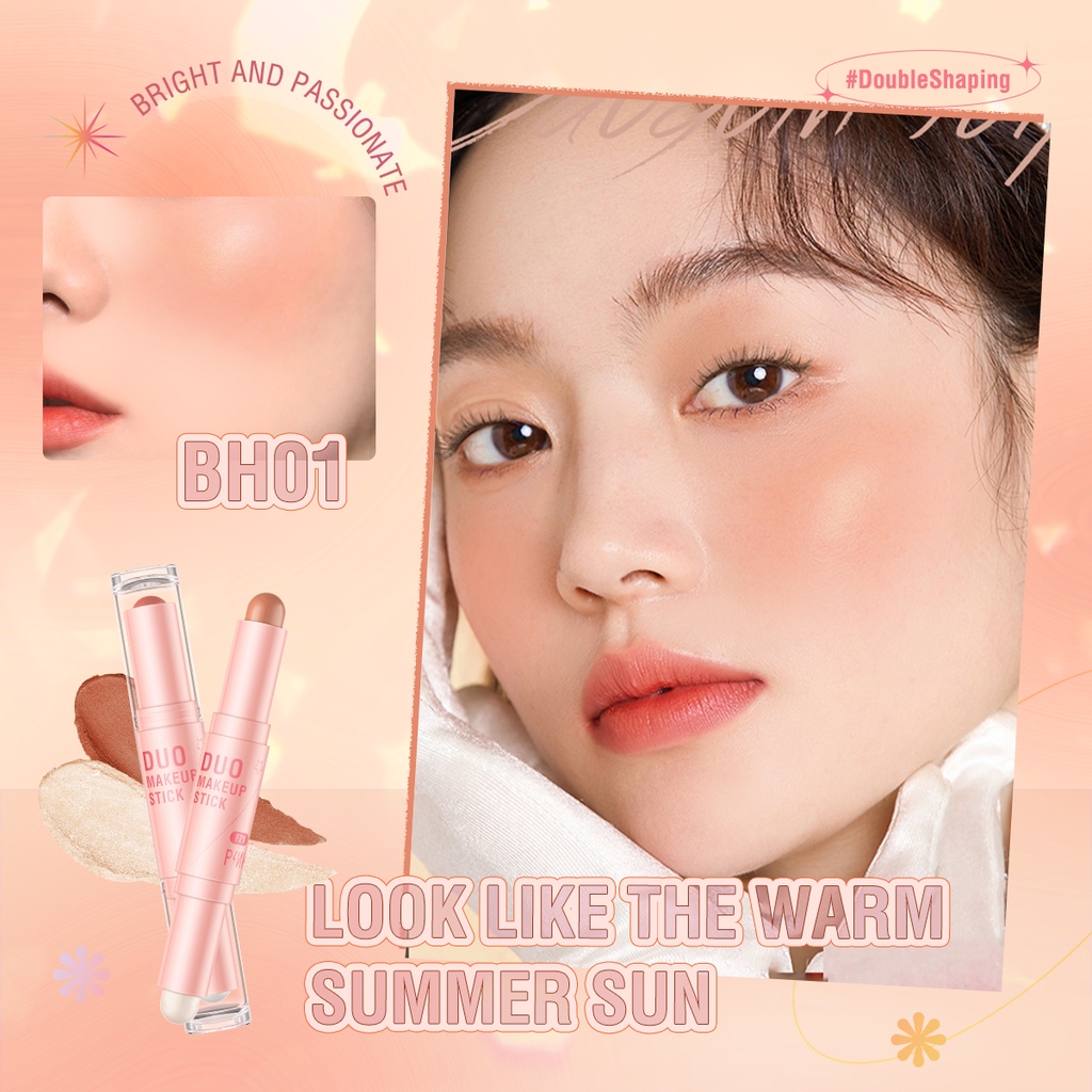 Thỏi kem bắt sáng và má hồng Pinkflash Duo Makeup Stick 2 trong 1 trang điểm dễ dàng tiện lợi 30g