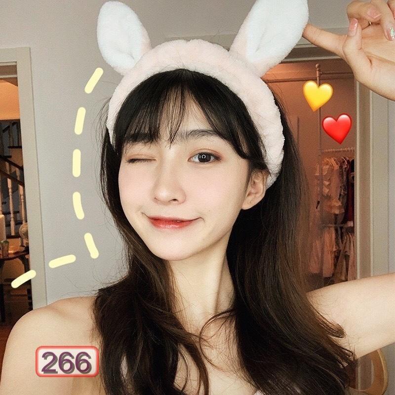 Băng đô nữ tai thỏ vải nhung siêu xinh