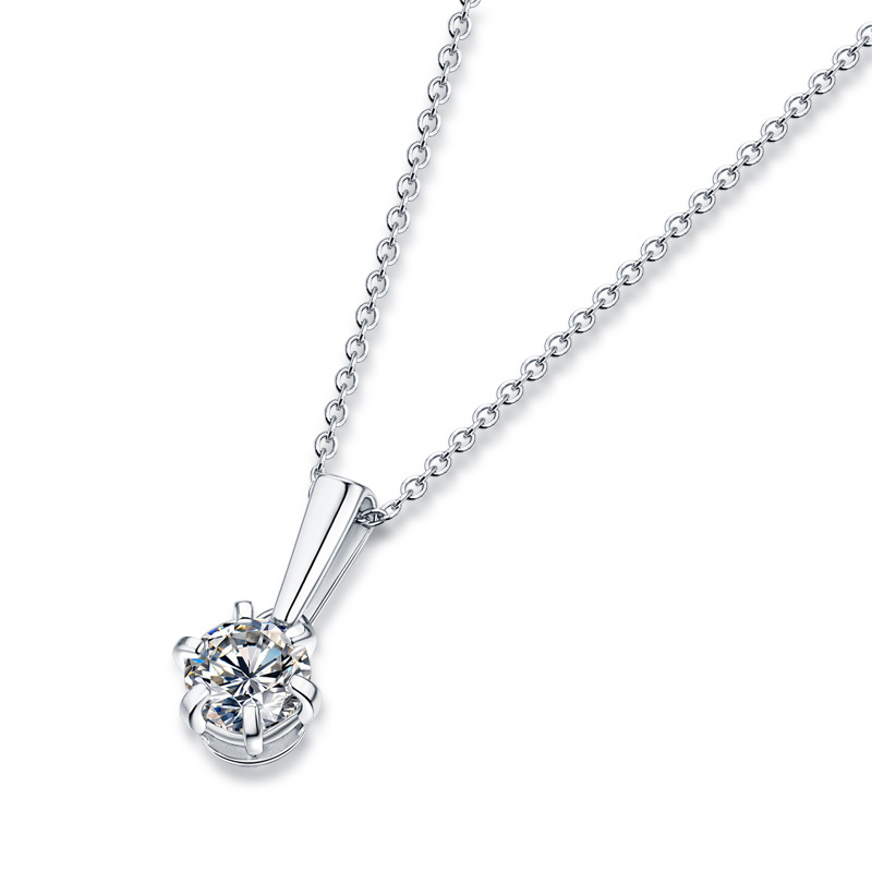Dây chuyền Moissanite 2ct Kim Cương nhân tạo và Bạc 925 xi Bạch Kim N2928