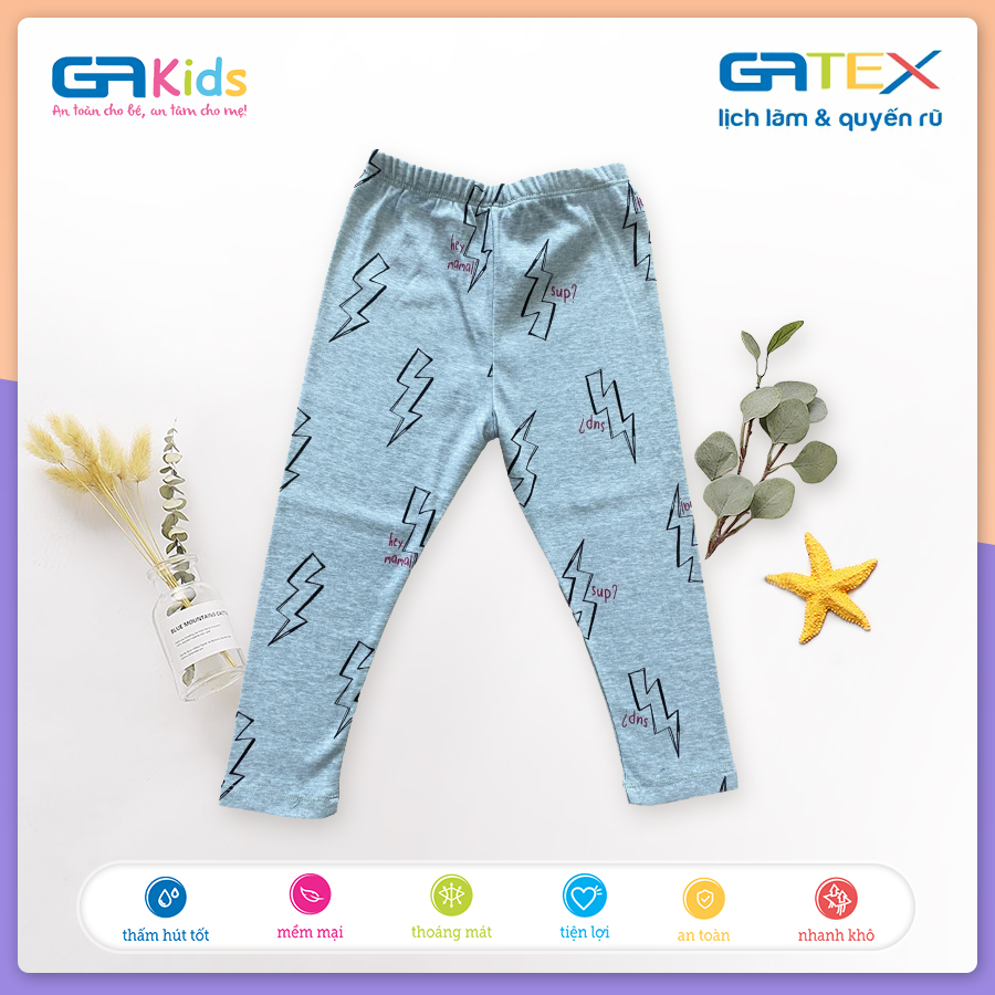 Set Combo 2 Quần Legging Họa Tiết GATEX Cotton Cao Cấp Trẻ Em GAKIDS từ 4 đến 14 tuổi