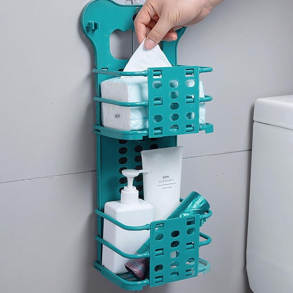 Giá treo 2 tầng đựng vật dụng có thể gấp gọn tiết kiệm không gian