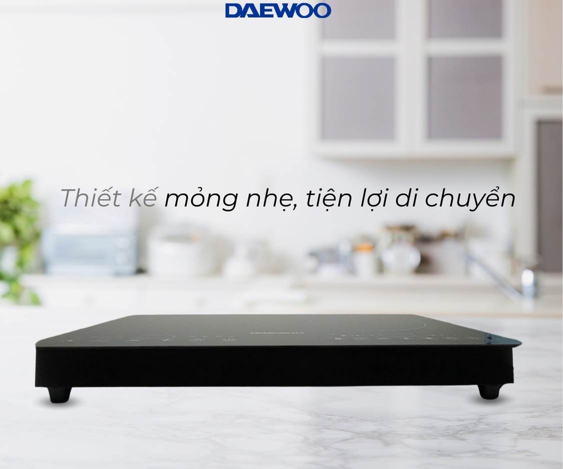 Bếp Đôi Điện Từ Hồng Ngoại Daewoo DWHB-3801C, mặt kính pha lê bóng 3800W, phù hợp mọi loại nồi - Hàng chính hãng