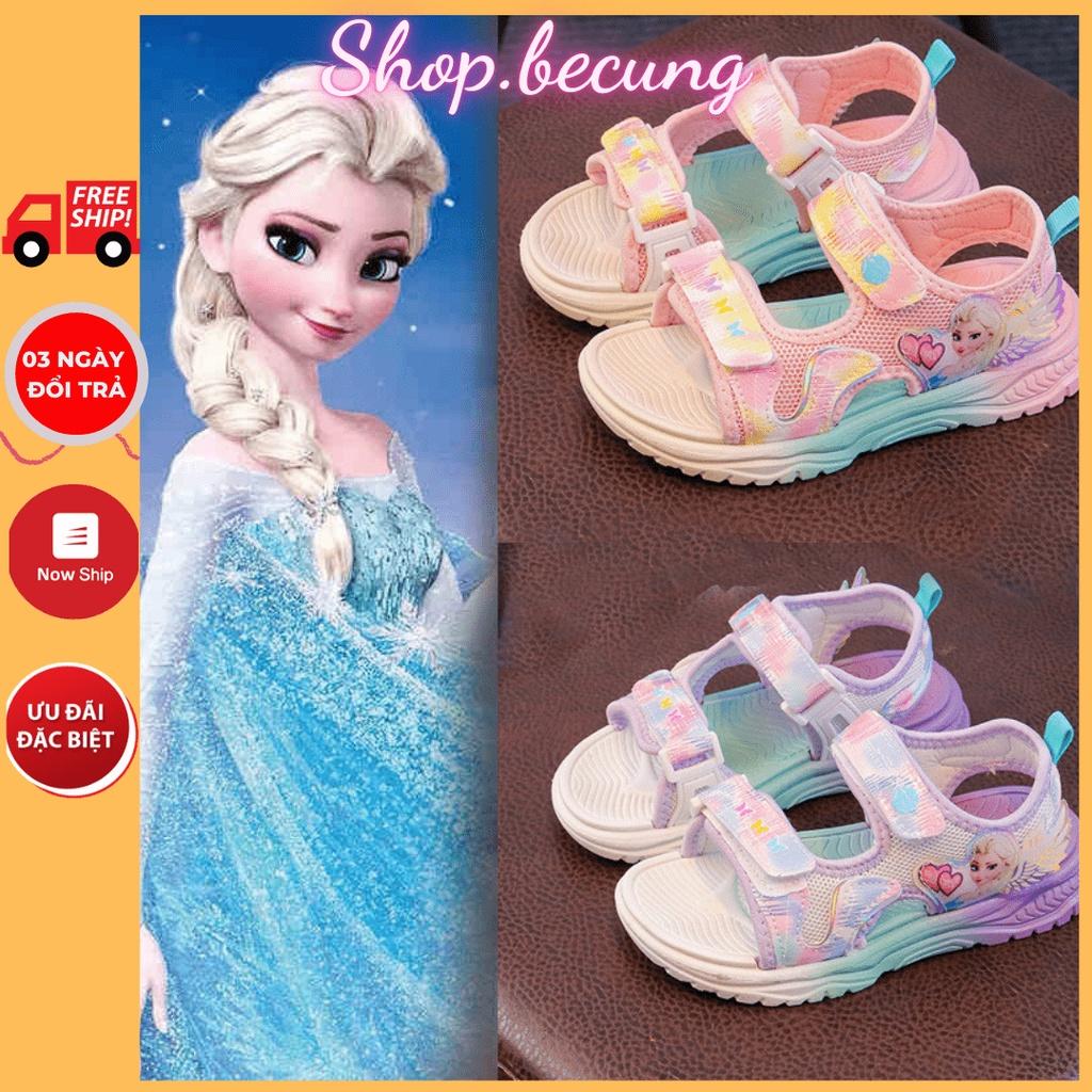 Sandal cho bé gái - giày đi học đi chơi bé gái in hình công chúa Elsa dễ thương màu Hồng size 26-37