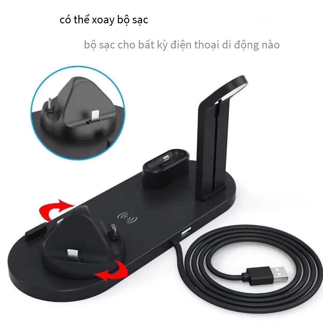 Phong cách mới nhất mùa hè mới sạc không dây ba trong một tai nghe điện thoại di động đồng hồ đế sạc không dây