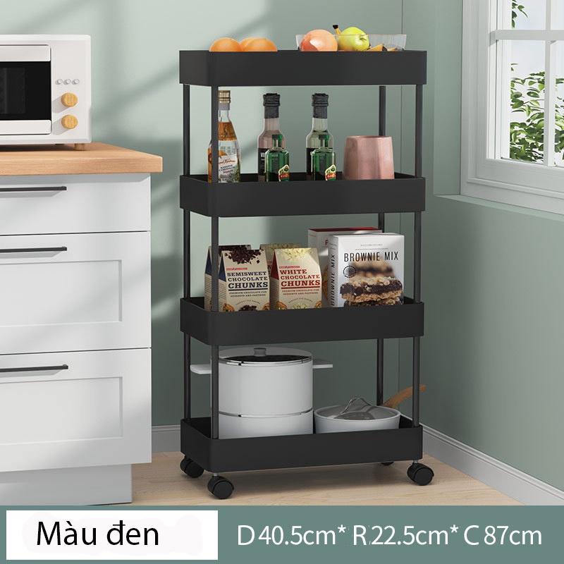 Kệ Để Đồ Nhà Bếp, Lò Vi Sóng, Nồi Cơm Điện.... , Mẫu Kệ CAO CẤP, Có Bánh Xe, Sơn Đen CHỐNG HAN GỈ, được ưa chuộng