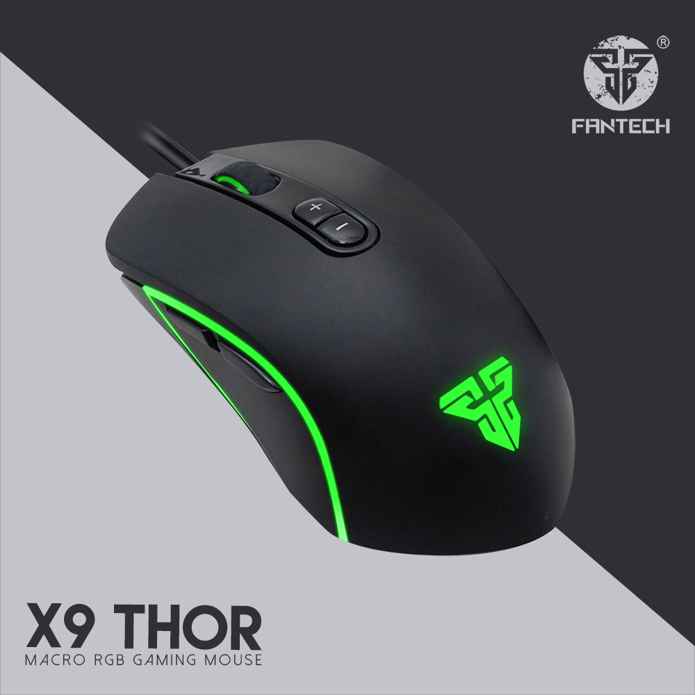 Chuột Chơi Game Có Dây Fantech THOR X9 4800DPI LED RGB MACRO 7 Phím Có Phần Mềm Tùy Chỉnh - Hàng Chính Hãng