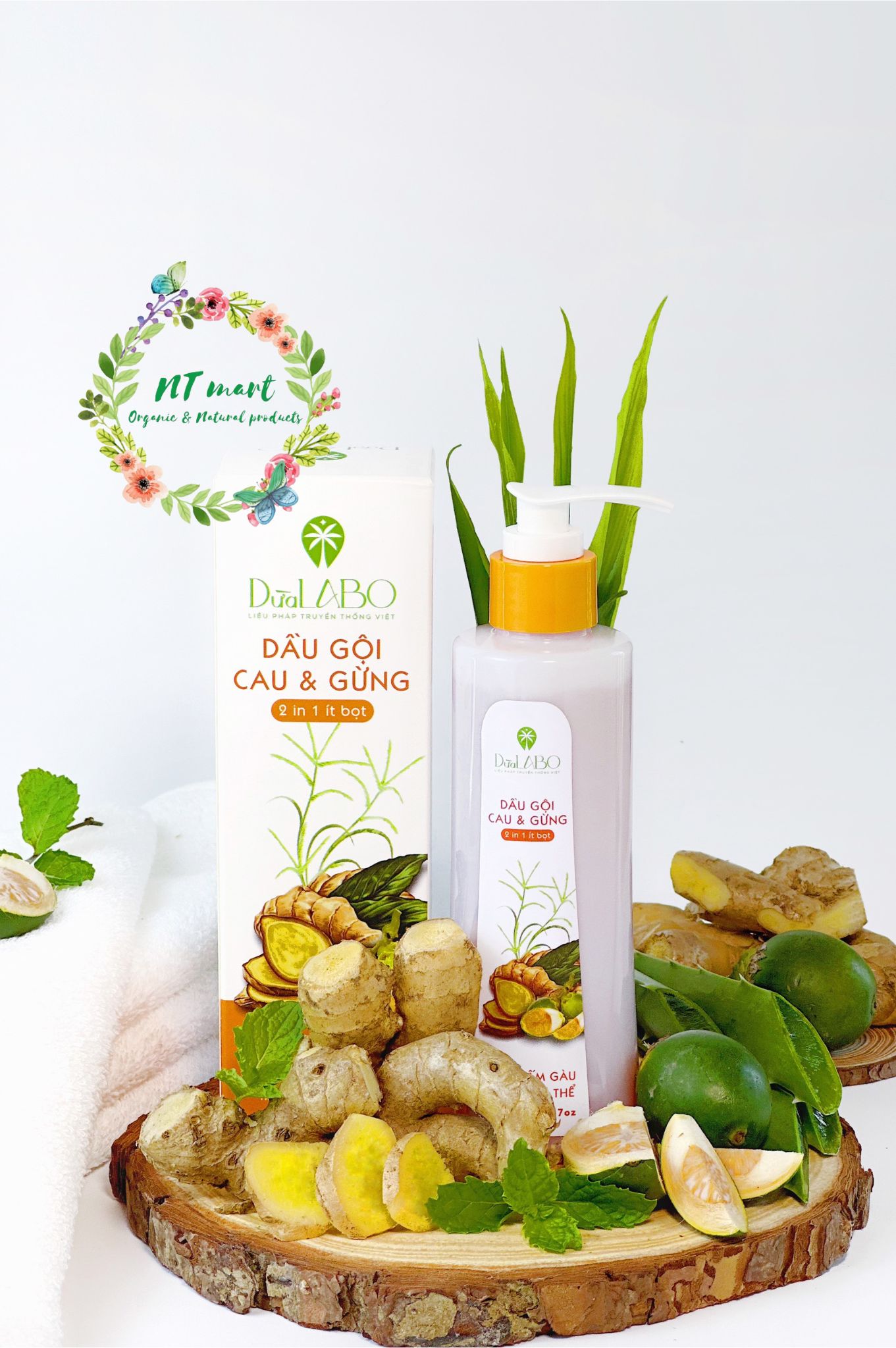 Dầu gội Cau Gừng Dừa Labo 208ml