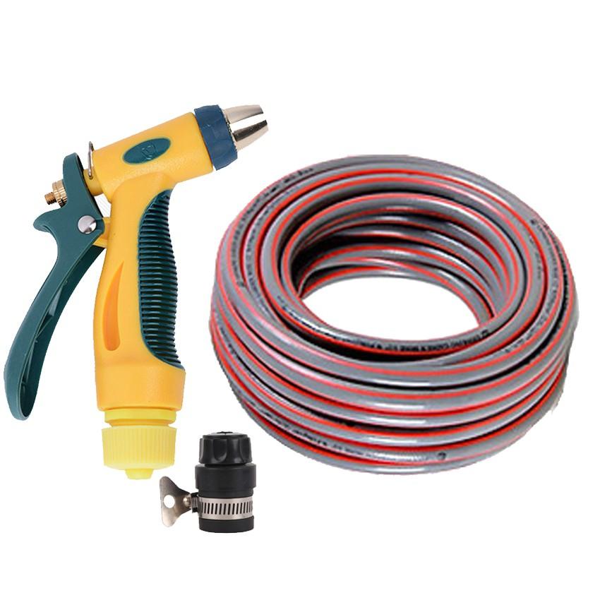 Bộ dây vòi xịt nước rửa xe,tưới cây tăng áp 3 lần 15m