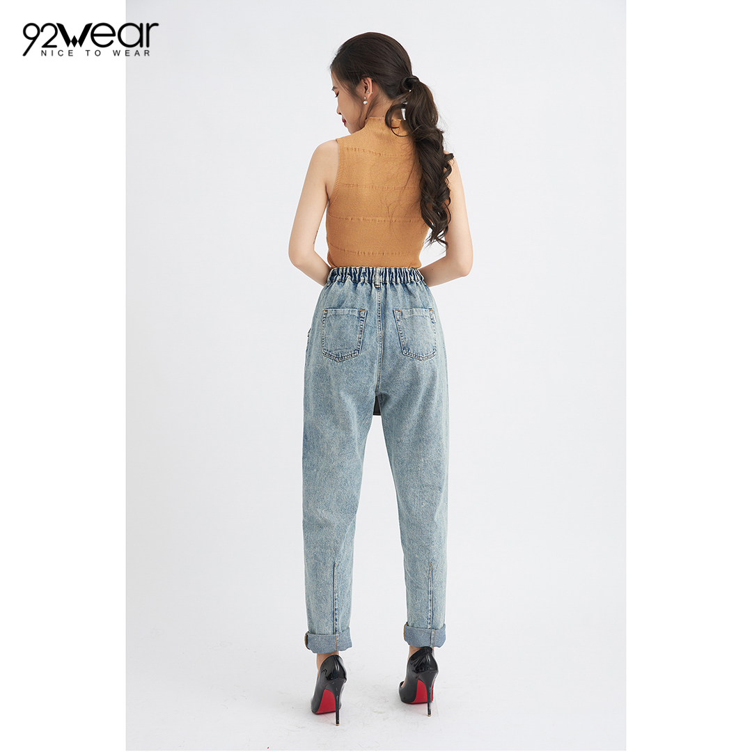 Quần Jeans Nữ 92WEAR Thiết Kế Chun Cạp QBA0062