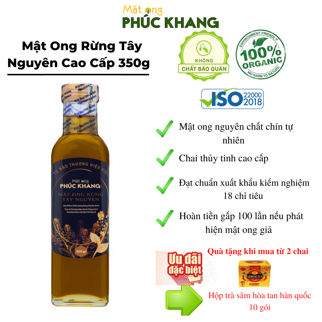 Mật ong nguyên chất hoa rừng tây bắc Phúc Khang - Hàng Chính Hãng - Mật ong sạch đạt chuẩn xuất khẩu