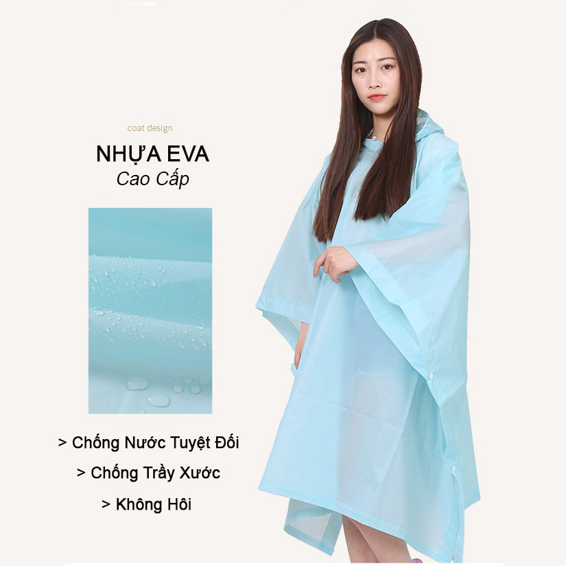 Bộ Quần Áo Mưa Cánh Dơi Trong Suốt Thời Trang 2021 Chất Liệu Nhựa EVA Cao Cấp Nhẹ Chống Nước - M02