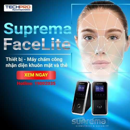 Máy Chấm Công Khuôn Mặt SUPREMA FaceLite - Hàng Nhập Khẩu