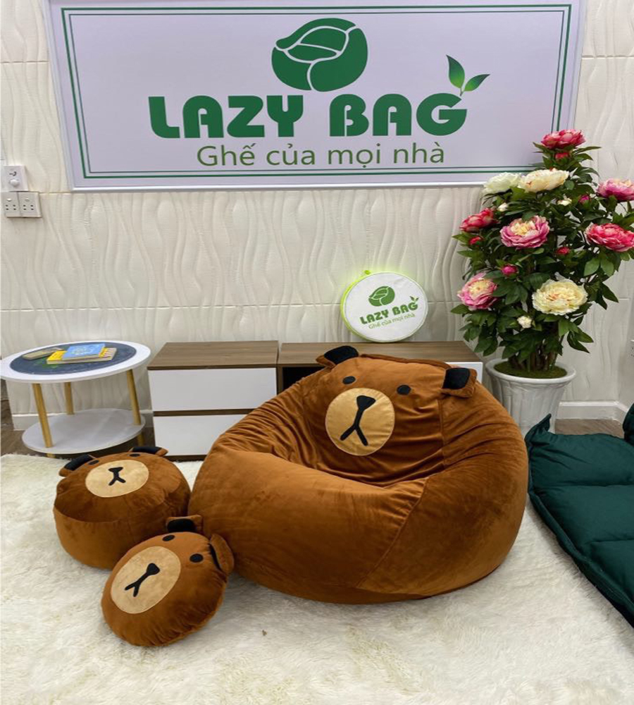 Ghế Lười Hạt Xốp Hình Thú Siêu Xinh - Gấu Bear