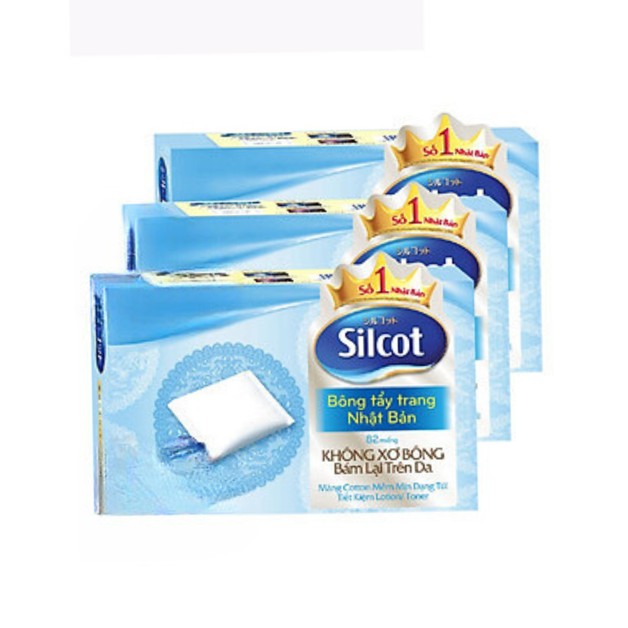 Bộ 3 Hộp Silcot Bông Trang Điểm Nhật Bản