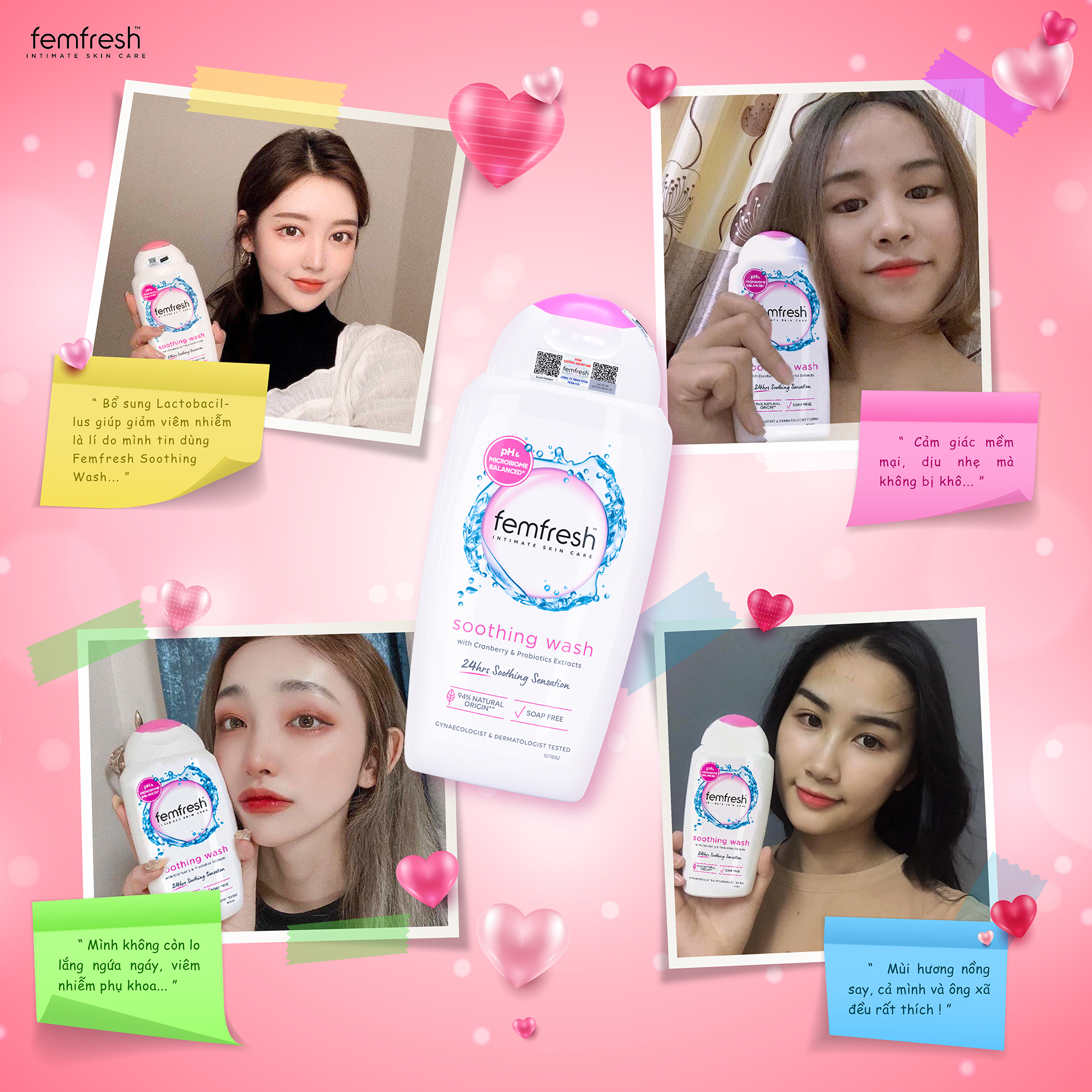 2 Chai Dung Dịch Vệ Sinh Phụ Nữ Femfresh Soothing Wash 250ml & Femfresh Daily Intimate Wash 150ml