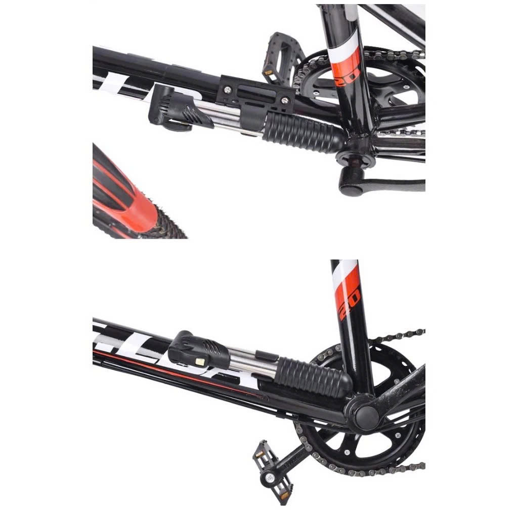 Bơm Xe Đạp Mini Treo Xe Gắn Khung Sườn Có Đế Gắn Sử Dụng Khẩn Cấp 70Psi Siêu Nhẹ GỒM 1 Bơm, 1 giá đỡ,