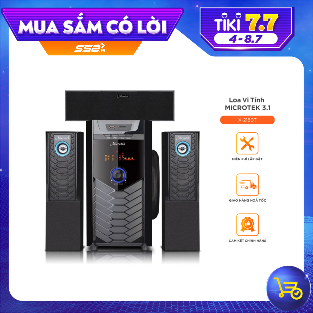 Loa vi tính Microtek X-218BT 3.1 - Hàng Chính Hãng