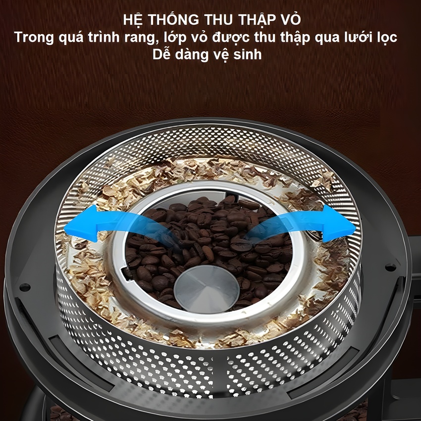 Máy rang hạt cà phê công nghệ gia nhiệt không khí chuyên nghiệp. Thương hiệu Mỹ cao cấp Cafemasy CCR-305. HÀNG CHÍNH HÃNG