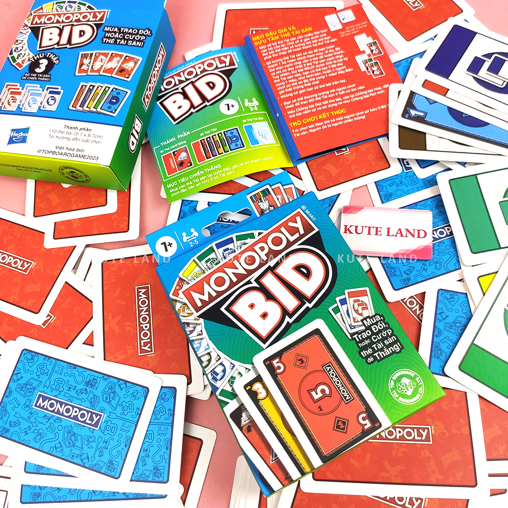 [Bản Cao Cấp] Bộ Bài Tỷ Phú Monopoly BID Phiên Bản 110 thẻ bài Tiếng Việt BID Cards Game