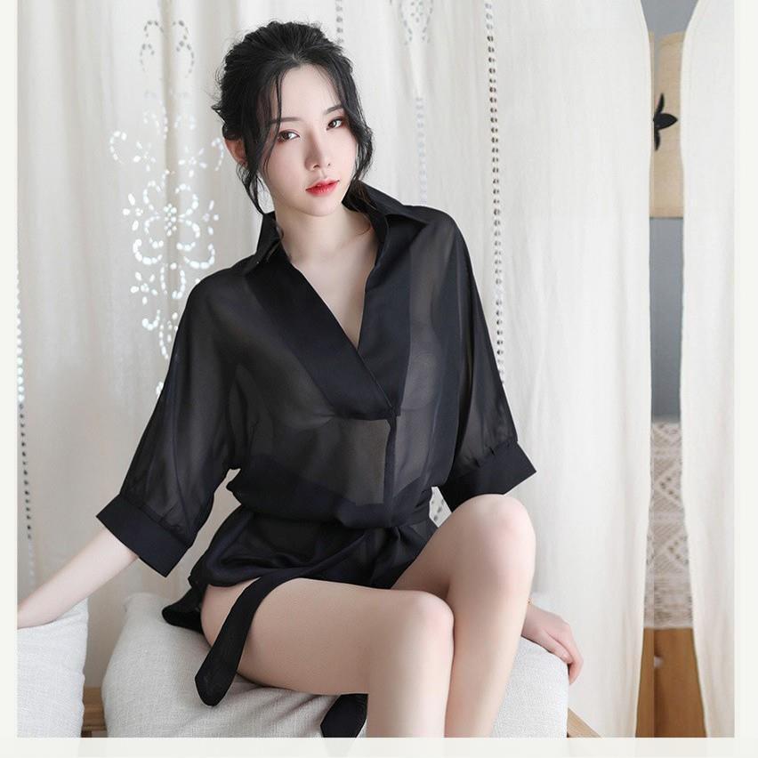 Áo sơ mi ngủ nữ cao cấp - váy ngủ đẹp dài quyến rũ B1030