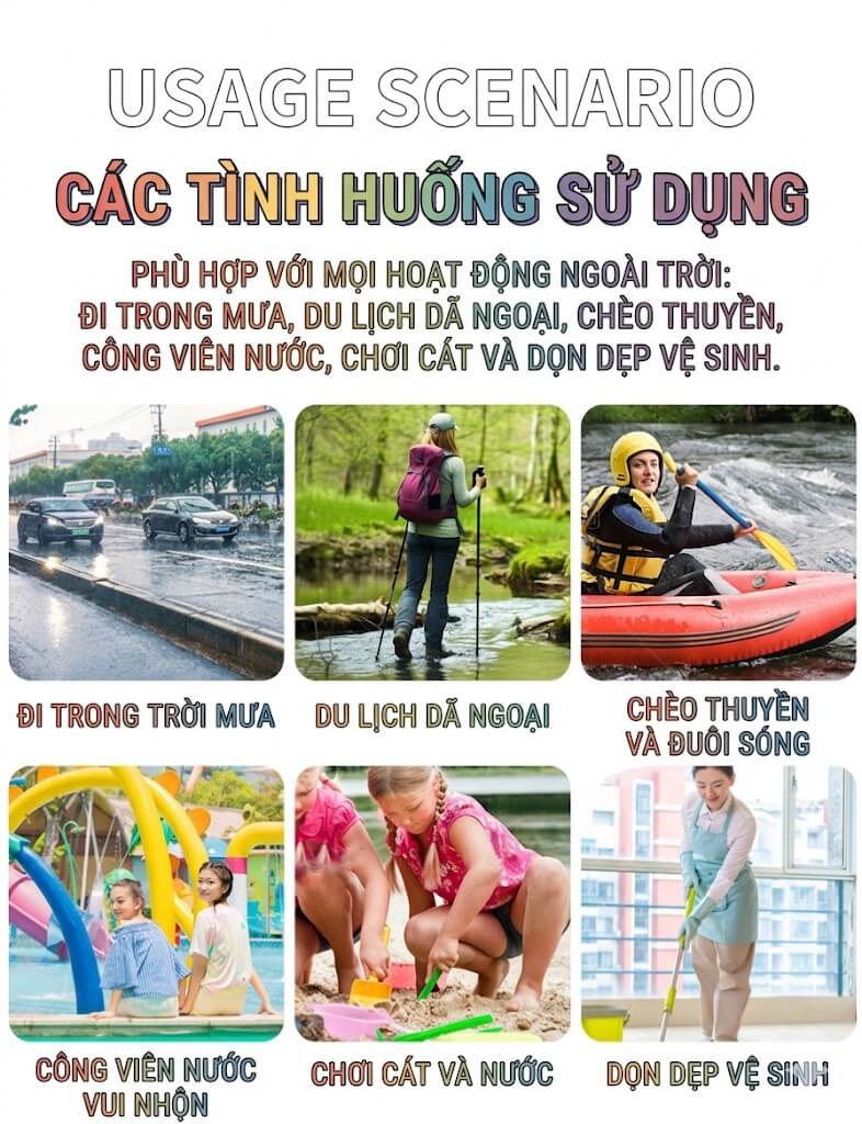 Bọc Giày Trời Mưa Ủng Nilong Bao Giày Dép Du Lịch Bảo Vệ Chống Nước Bám Bẩn 1 Lần Tiện Lợi
