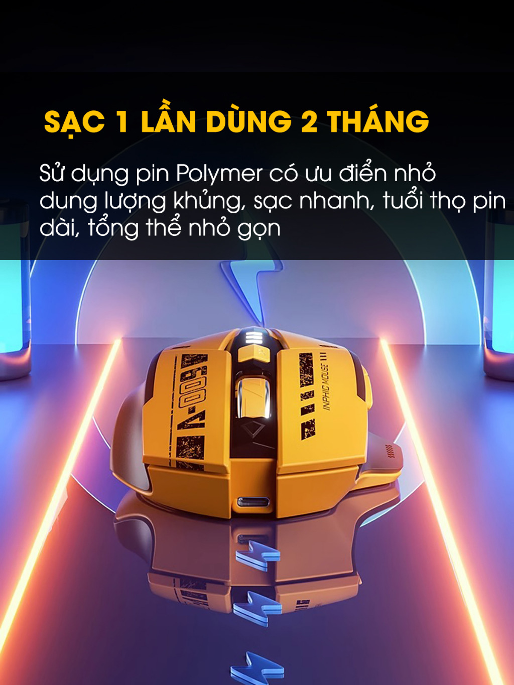 ￼Chuột không dây bluetooth TEKKIN A9 gaming máy tính 6 nút silent tắt âm led hiển thị pin gundam game công thái học rob - hàng nhập khẩu