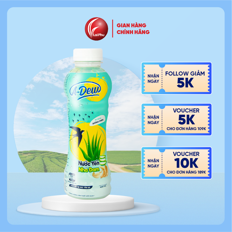 Nước Yến Nha Đam A Dew Chai 450ml - Thùng 24 Chai