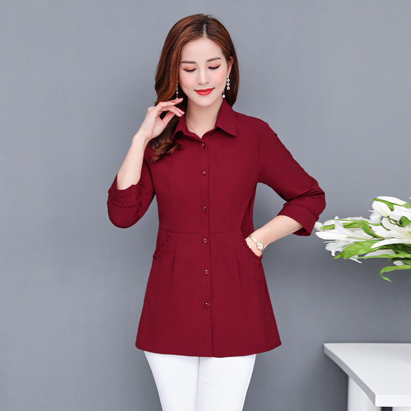 Áo Sơ Mi Cotton Trung Niên Mềm Đẹp Cho Mẹ Béo SM16 - Hàng Quảng Châu Cao Cấp