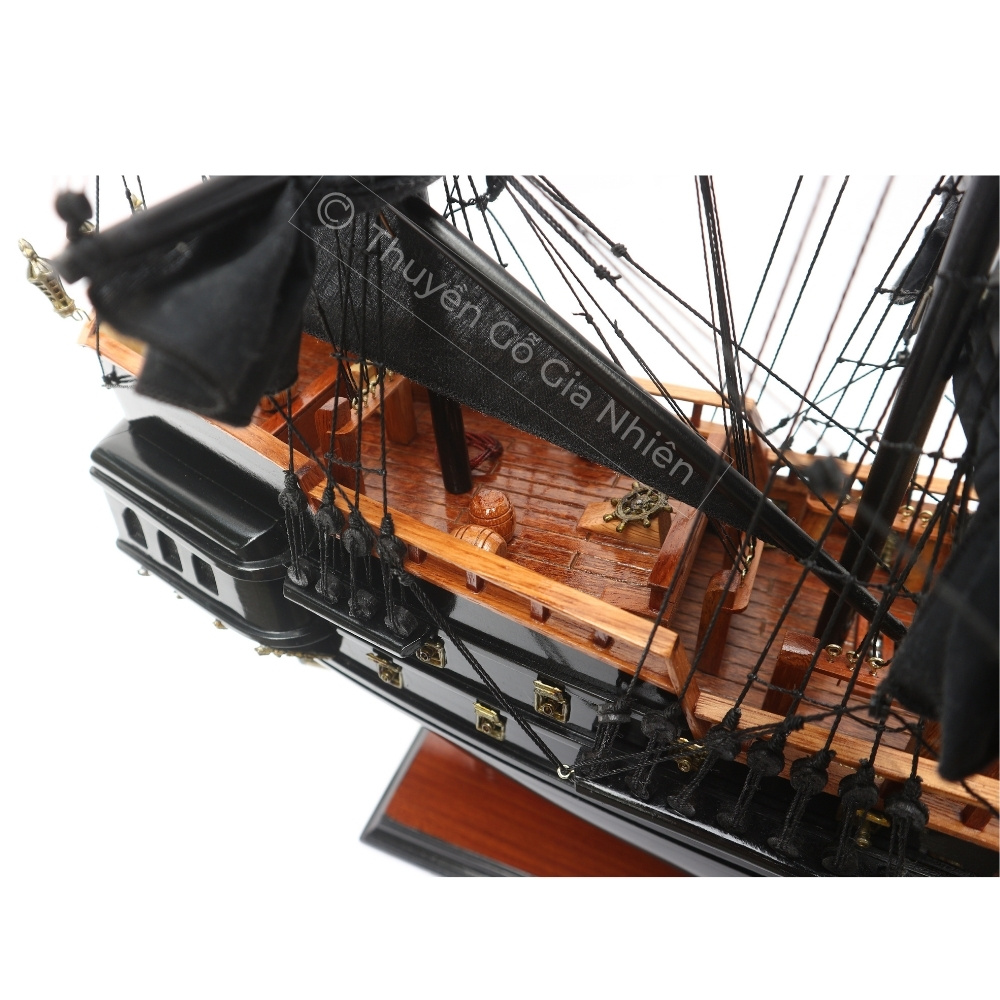 Mô Hình Thuyền Gỗ Trang Trí Phong Thủy Dạng Thuyền Cổ BLACK PEARL Chính Hãng, Hàng Xuất Khẩu Chất Lượng Cao