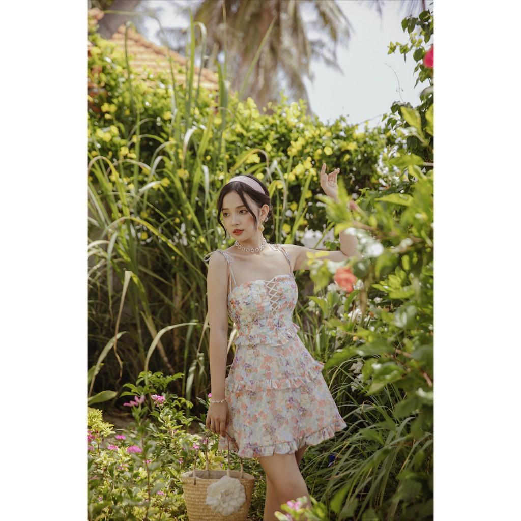 Hoachoem - Đầm hai dây mùa hè - Đầm xẻ ngực đan dây - Chloe Mini Dress