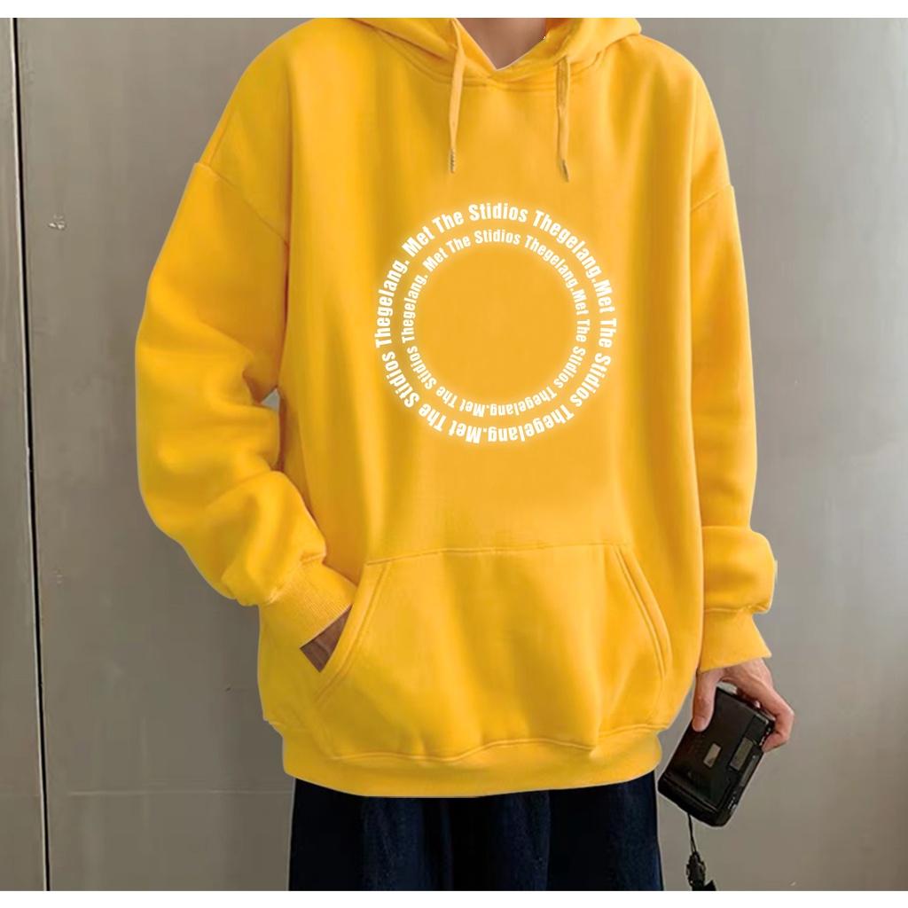 Áo hoodie unisex phản quang vòng tròn chữ, áo khoác nỉ nam nữ unisex form rộng – ST176 - babitrendy