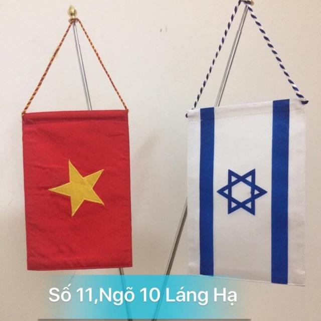 Cờ để bàn cắm 2 nước đế inox