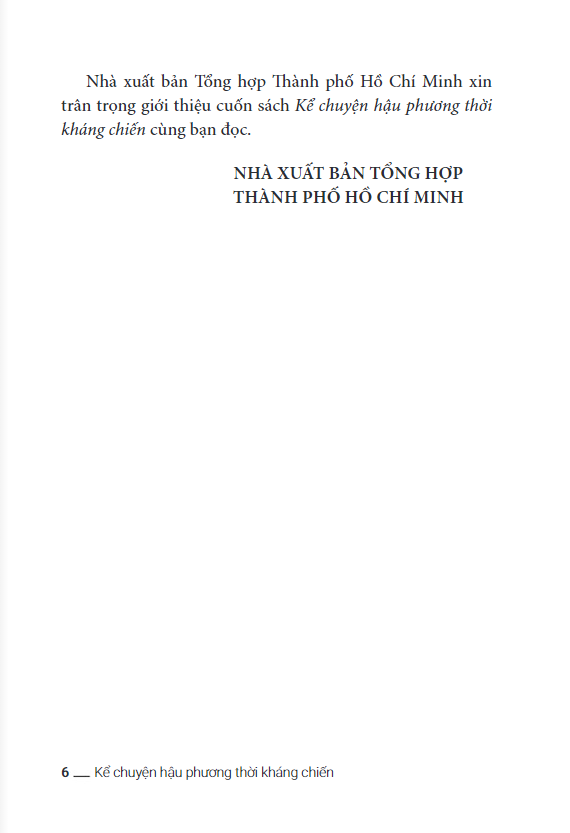 Sách Kể Chuyện Hậu Phương Thời Kháng Chiến