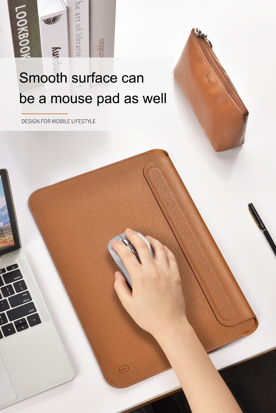 Bao Wiwu Genuine Leather Sleeve Dành cho Macbook Chất liệu Da Cao Cấp, Chống Thấm Nước - Hàng Chính Hãng