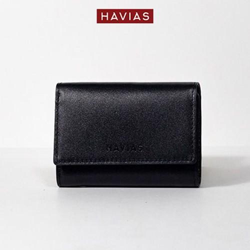 Ví Da Gấp Heart3 Mini Handcrafted Wallet Đen - HAVIAS