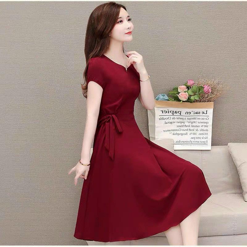 Đầm xoè thắt eo siêu xinh xắn thời trang tinh tế hot , tôn dáng siêu đẹp cho các nàng