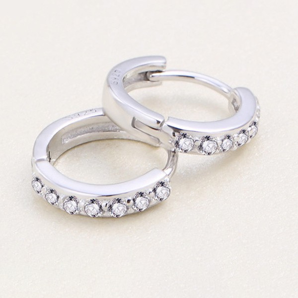 Bông Tai Nữ | Bông Tai Bạc Nữ Đơn Giản B2425 - Bảo Ngọc Jewelry