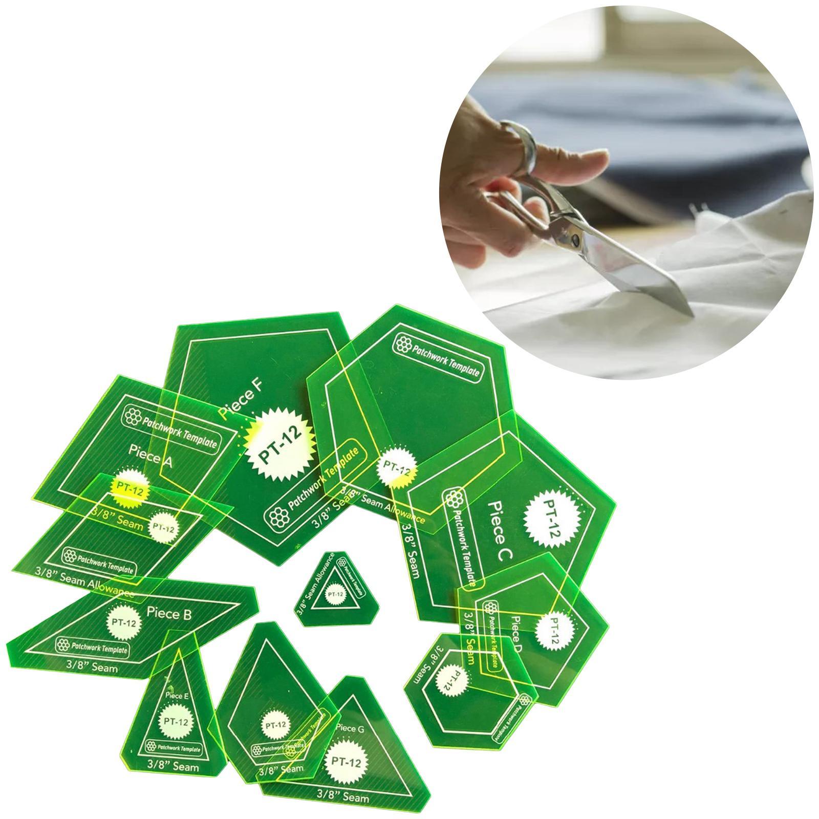 12 Pieces Quilt Templates Acrylic Creative Accessories Portable Template Set