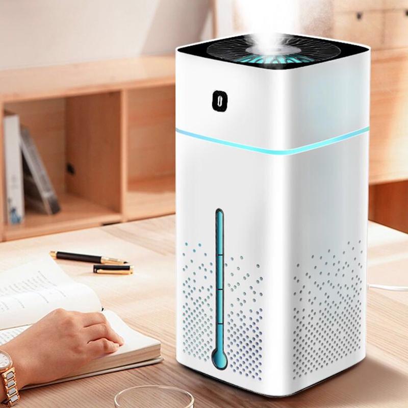 1000ML Máy Tạo Độ Ẩm Không Khí Siêu Âm Làm Thơm Phòng Khuếch Tán Công Suất Lớn Êm Đèn LED Ban Đêm USB Thoáng Mát Sương Làm Cho Nhà Văn Phòng