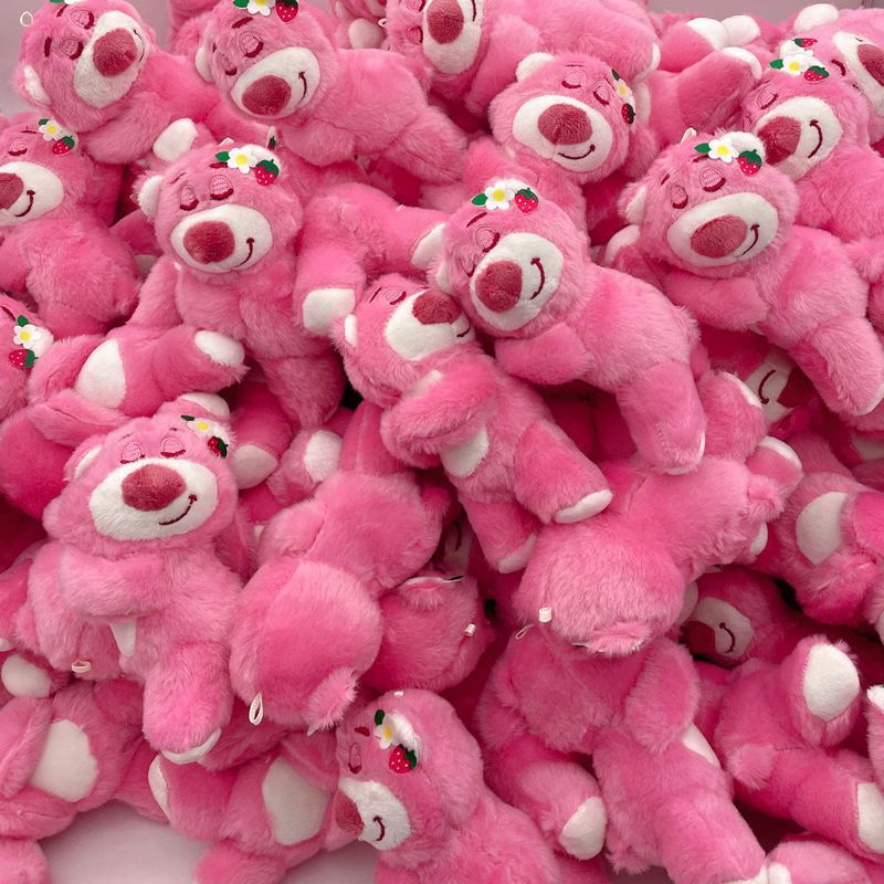 Móc khóa gấu bông gấu dâu Lotso size to 16cm treo balo túi ví thời trang