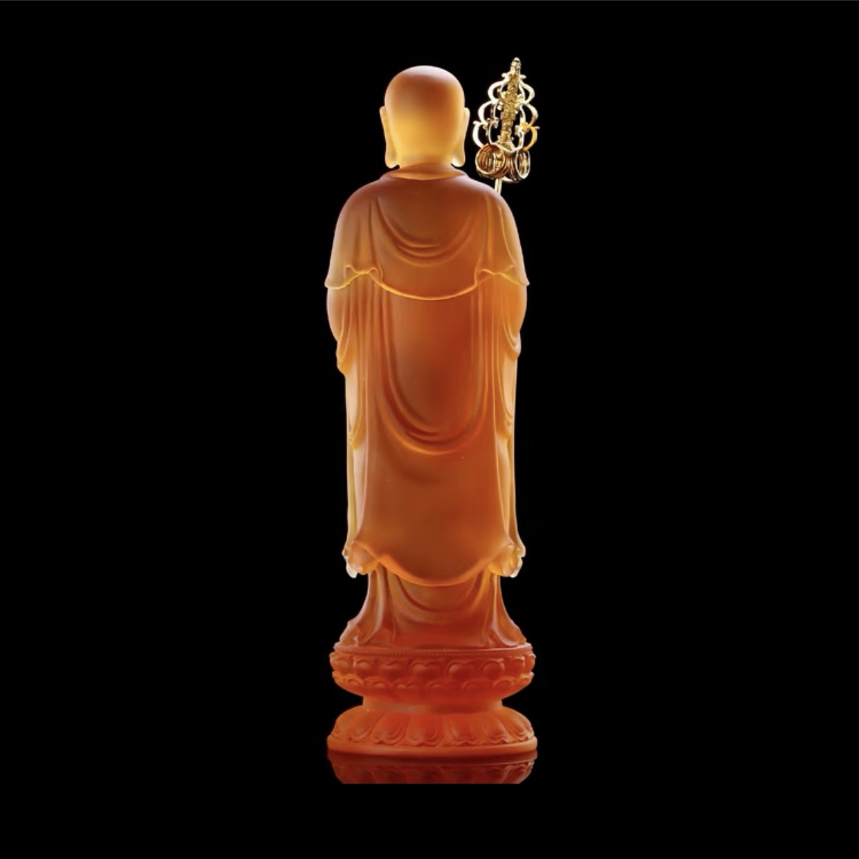 Tượng Địa Tạng Bồ Tát cao 33 cm bằng đá liuli