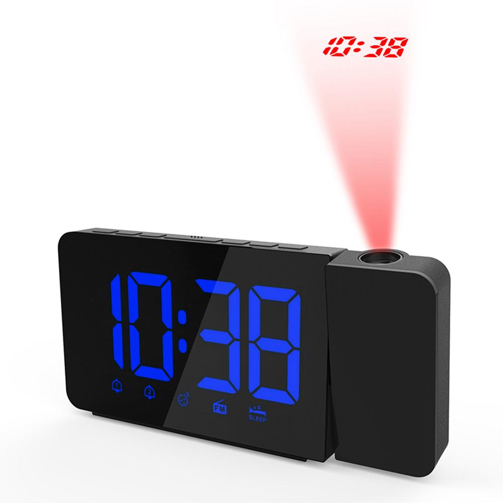 Đồng hồ báo thức đài FM có đèn Led chiếu lên trần, hoạt động bằng USB có thể điều chỉnh độ sáng