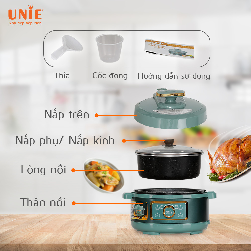 [Hàng chính hãng] Nồi áp suất đa năng Unie UN-630