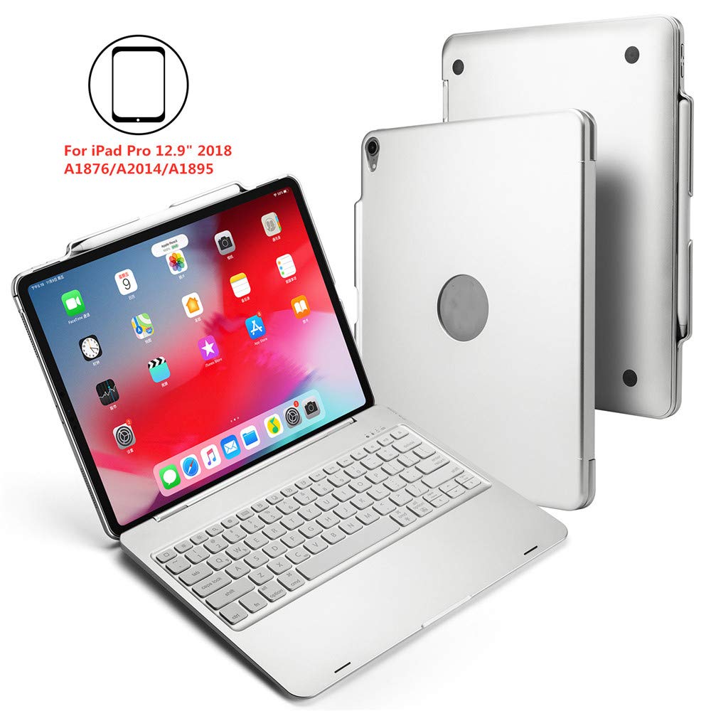 Bàn phím Bluetooth F17 dành cho ipad pro 12.9 (2018) NEW có đèn nền 7 màu Ốp Lưng Máy Tính Bảng Bao Da Thông Minh