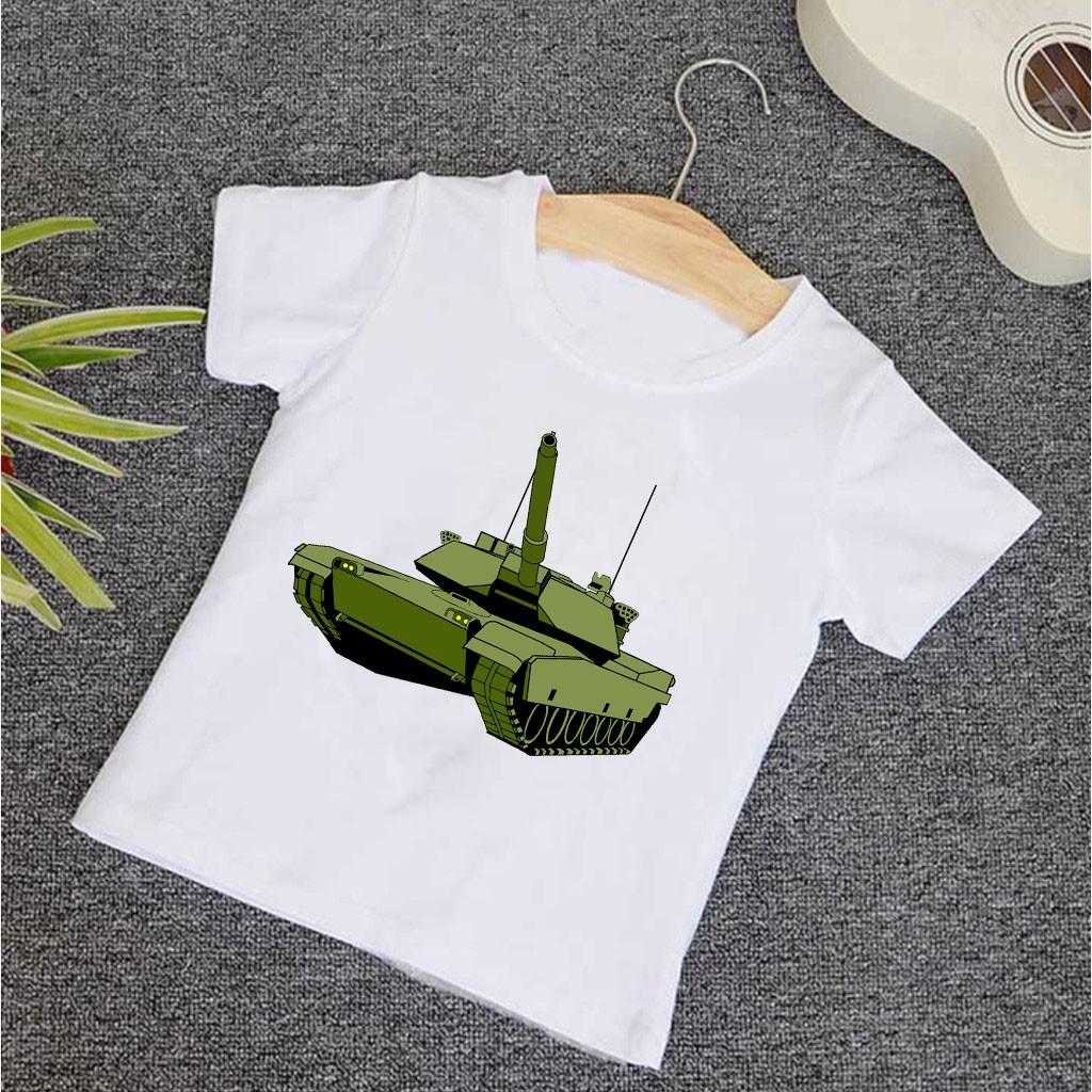 HOT Mẫu áo thun in hình xe tăng hoạt hình - món quà ý nghĩa cho bé