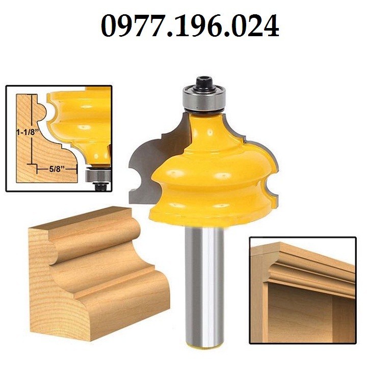 Mũi dao phay gỗ đánh chỉ nóc tủ cốt 12ly7 - Mũi soi phào chỉ
